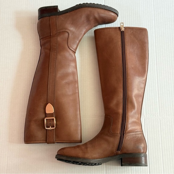 Coach Easton Semi Matte Calf Boots in Dark Saddle Size 6B - Picture 11 of 15